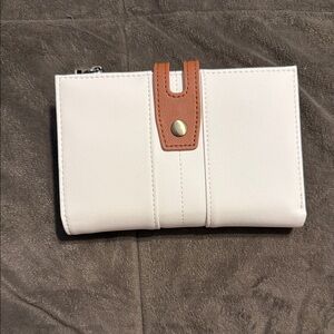Elegant White and Tan Women's RFID Wallet